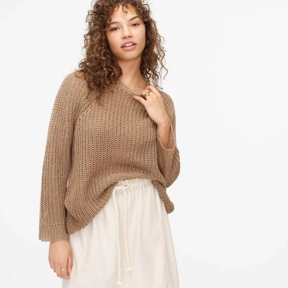 J.Crew 100% Linen Relaxed Fit Beach Sweater - Picture 2 of 16